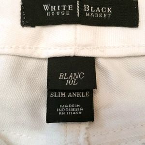 WHITE HOUSE BLACK MARKET slim ankle jeans Blanc